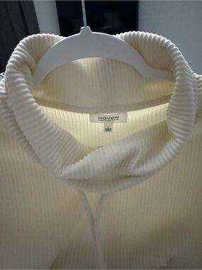 Haven Cream Ribbed Mock-Neck Pullover